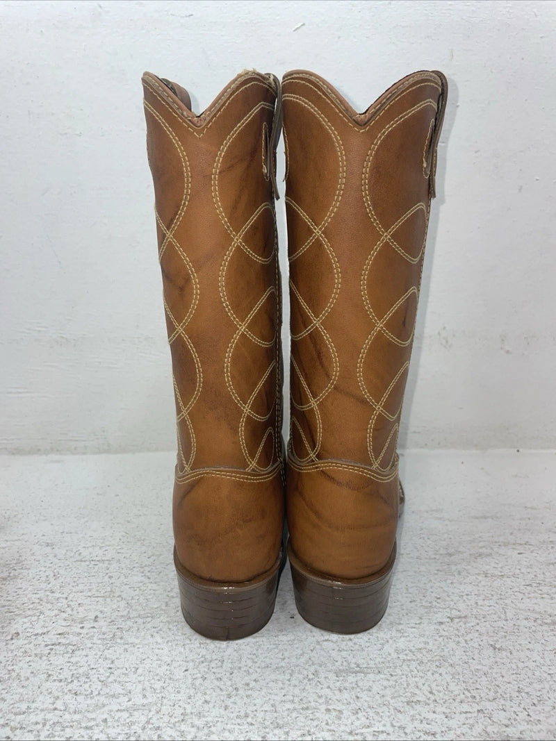 New Youth Brown Texas Brand Cowboy Boots. 2841 3.5 3 1/2 D. 24-142