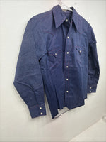 New Kids Tem Tex Blue Jean Long Sleeve Pearl Snap Size 12 LL-3