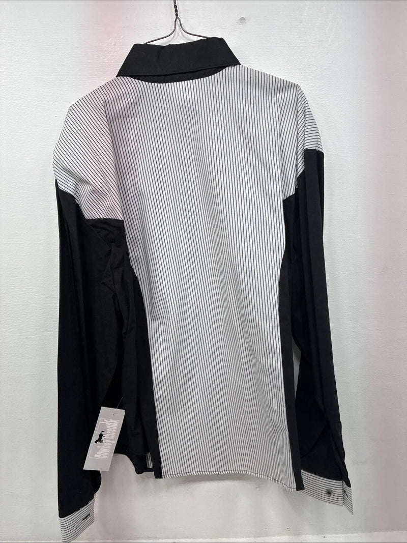 Me Women’s Cowboy Threads Black White Long Sleeve Button Up XL LL-38