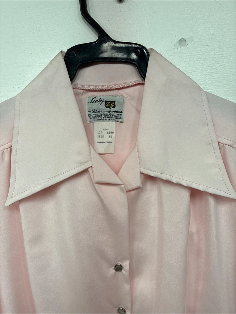 New Women’s Dickson Jenkins Pink Long Sleeve Pearl Snap Size 36 II-61