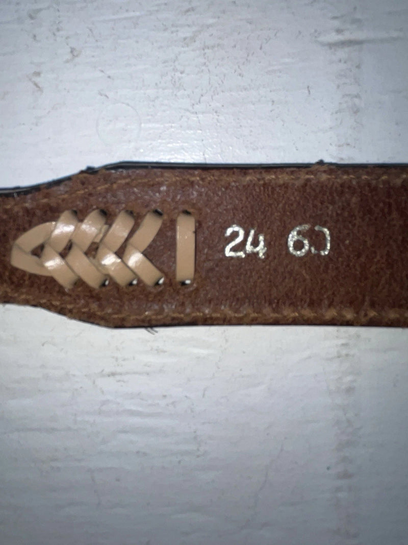 New Brown Genuine Leather Wrangler Weaved And Pendent 24” Belt #5503/28 NN-49
