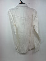 New Women’s Cumberland White Gem Long Sleeve Pearl Snap Medium LL-8