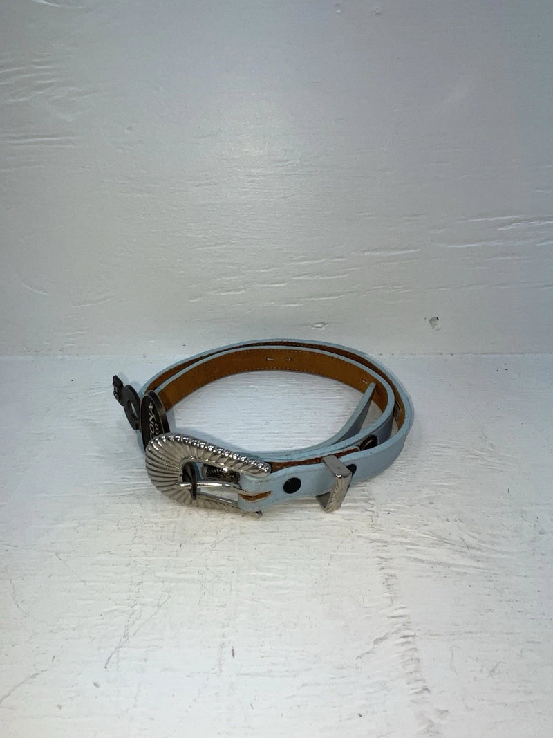 New Blue Genuine Leather Nocona Silver Pendent 34” Belt #277 JJ-89