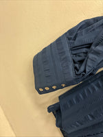 New Women’s H Bar C Blue Designed Long Sleeve Pearl Snap Size 36 II-52