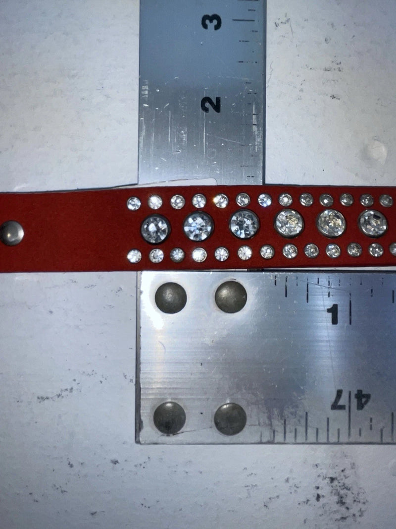 New Red Genuine Leather Nocona Silver Bling S Belt #N1330998 Z-82