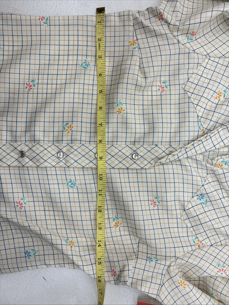 New Women’s Dickson Jenkins Yellow Printed Long Sleeve Pearl Snap Size 30 KK-12