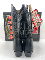 New Men’s Black Texas Brand Cowboy Boots. M 610 10 D. 7-116