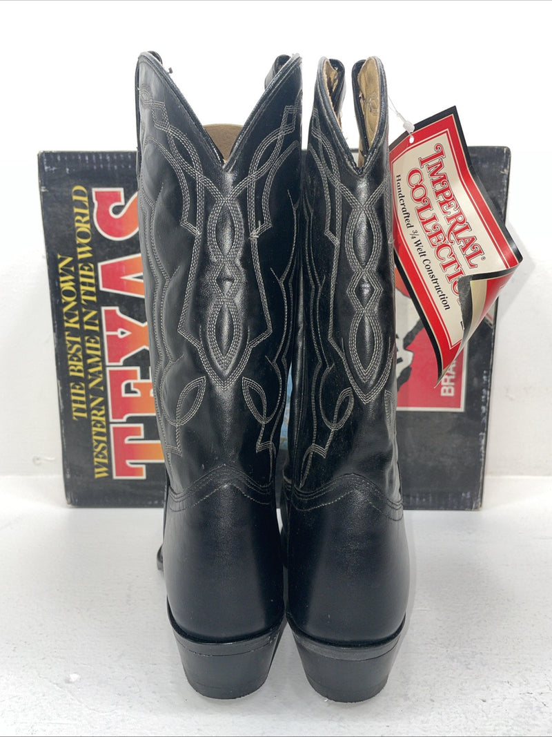 New Men’s Black Texas Brand Cowboy Boots. M 610 10 D. 7-116