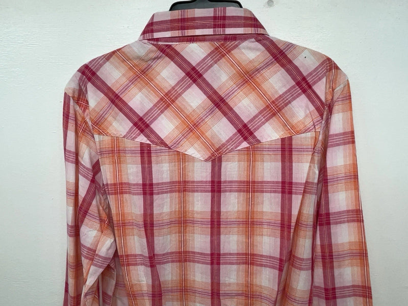 New Women’s Pink Plaid Cumberland Outfitters Long Sleeve Button Up Shirt L 3B-20