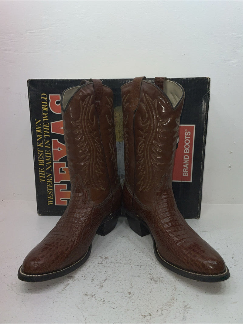 New Men’s Brown Texas Brand Cowboy Boots. 5084 10.5 10 1/2 D. 7-73