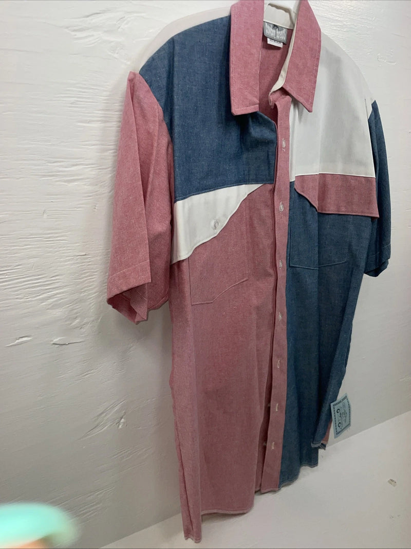 New Men’s Cowboy Threads Multiple Color Short Sleeve Button Up Medium B-97
