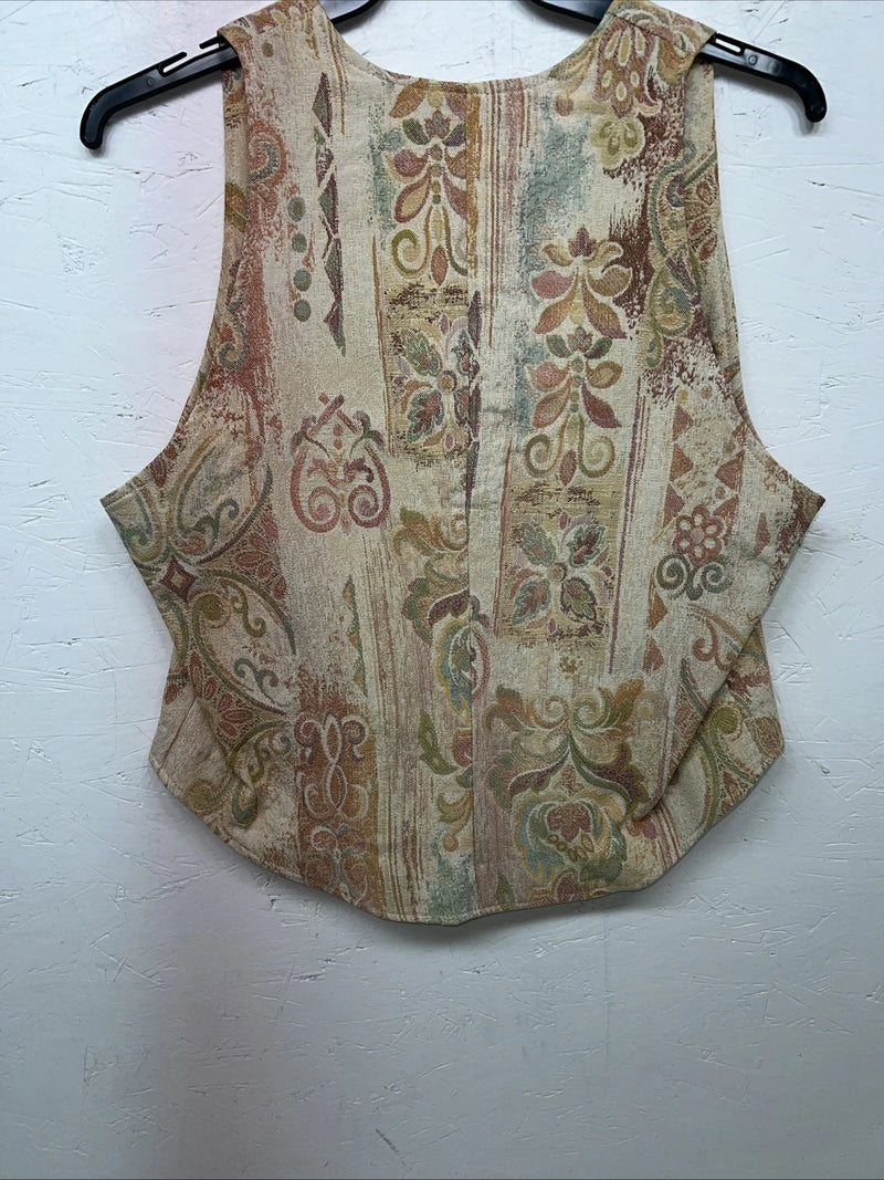 New Women’s Longhorn Multicolor Floral Vest Large #5652 WW-40