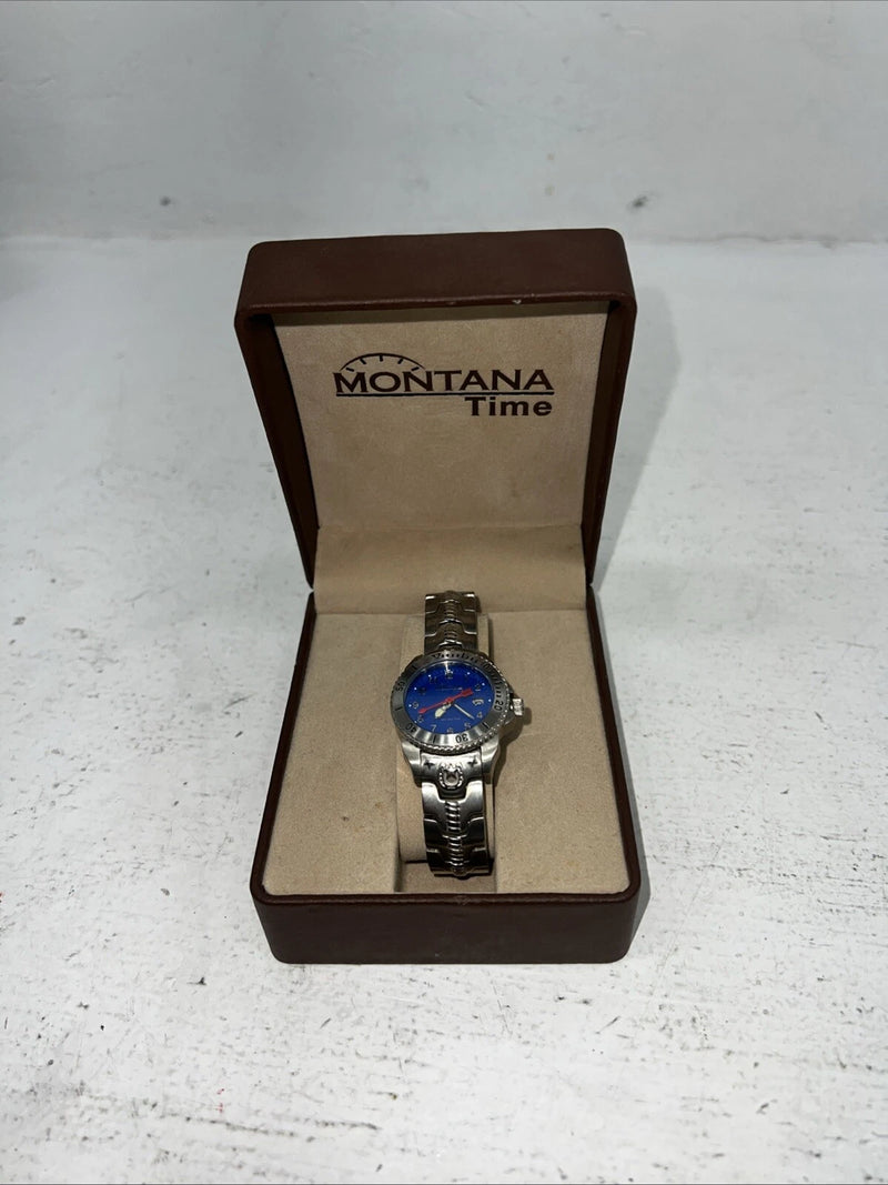 New Women’s Montana Silversmiths Silver Blue Watch. MT650 D-19