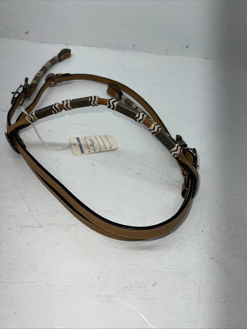 New Congress Leather Beads Browband Headstall #6855 U-29