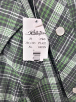New Kids White Horse Green Plaid Long Sleeve Pearl Snap XL DD-59 