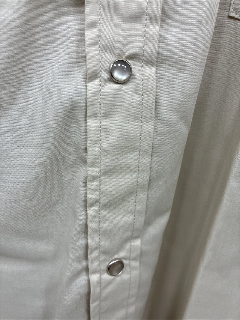 New Men’s ELY Cattleman Tan Short Sleeve Pearl Snap 18.5  2XL H-69