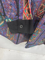 New Women’s Mine & Bills Purple Design Long Sleeve Button Up Small YY-132