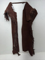 NOS Burgundy Show Chaps With Fringe Adjustable Waist 40 Large L-46