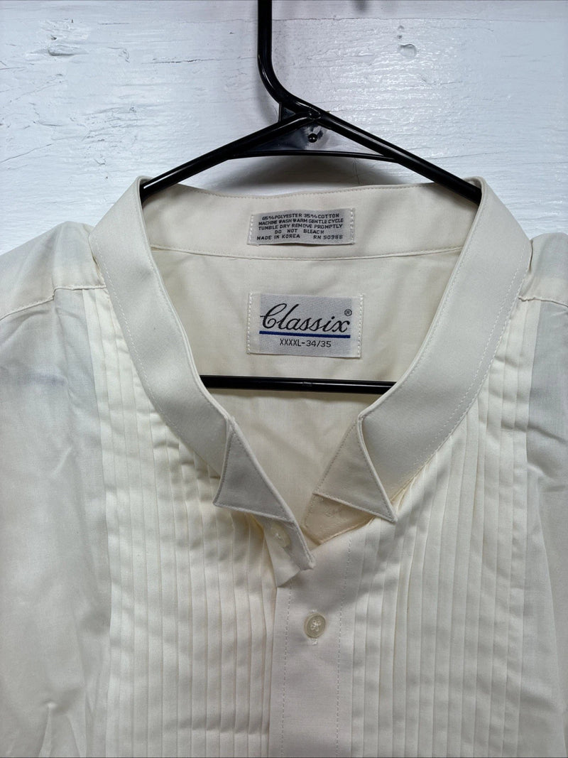 New Men’s Classix Yellow Under Shirt Tux Long Sleeve Button Up 4XL J-41