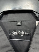 New Men’s White Horse Black Wolf Embroidered Long Sleeve Pearl Snap XL T-1
