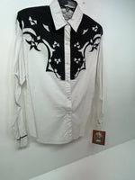 New Women’s Black White Mine & Bills Outfitters Longsleeve Button Up Shirt 3B-44
