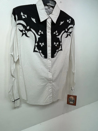 New Women’s Black White Mine & Bills Outfitters Longsleeve Button Up Shirt 3B-44