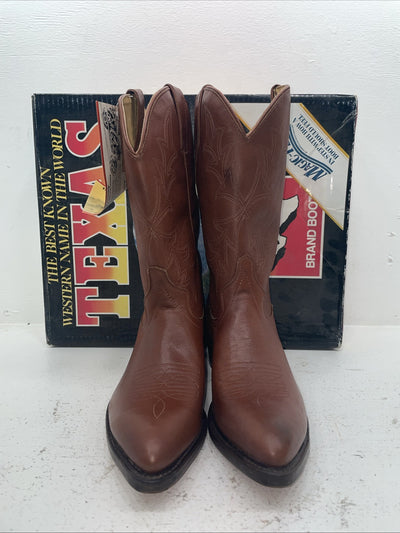 New Men’s Brown Texas Brand Cowboy Boots. 7864 11 D. 8-98