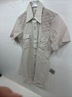 New Men’s Dickson Jenkins Brown stripe Short Sleeve Pearl Snap 14.5 Small AA-97