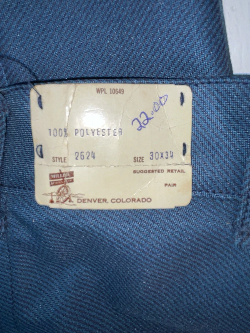 New Vintage Blue Miller Polyester Pants #2624 3A-46