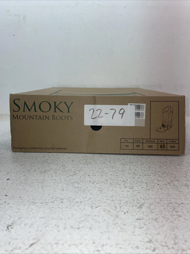 New Youth Black Smoky Mountain Cowboy Boots. 1312 Y 4.5 4 1/2. 22-79