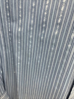 New Men’s White Horse Blue Designed Long Sleeve Pearl Snap Large CC-32