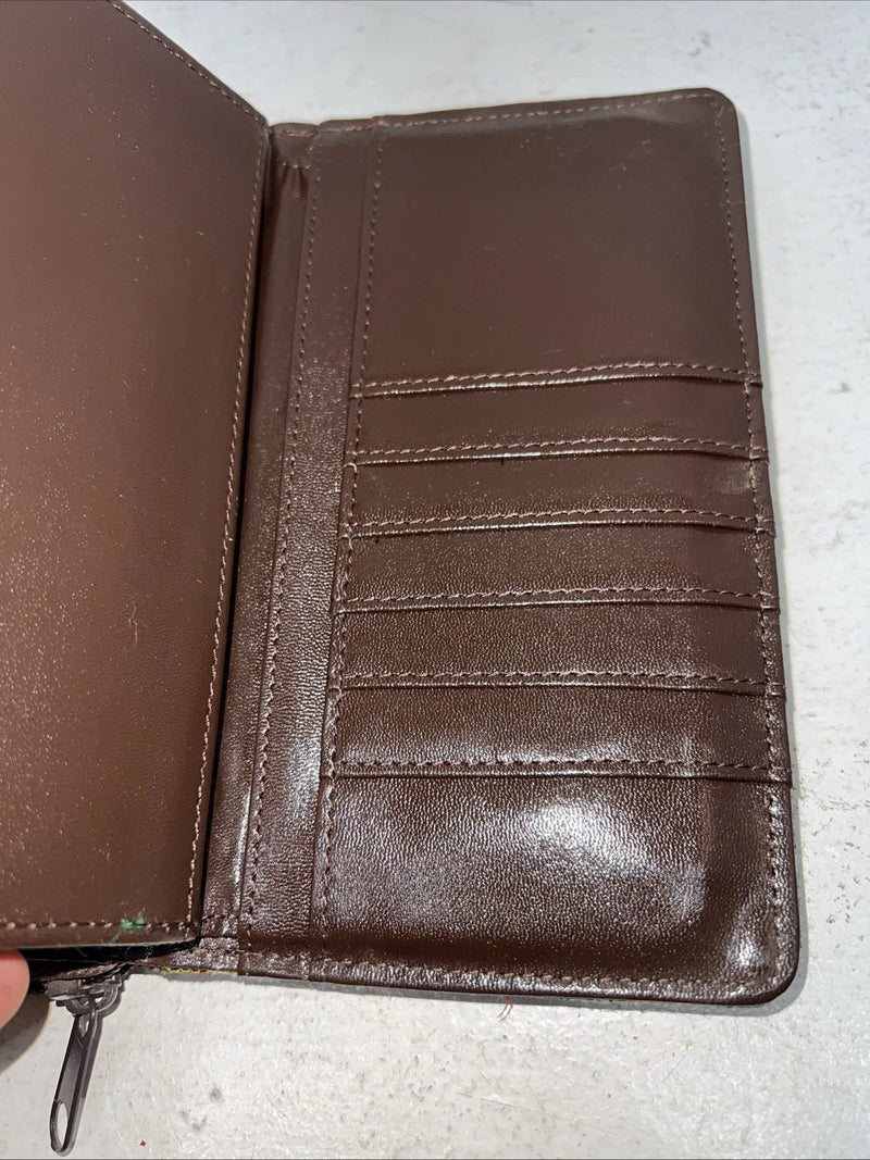 New Congress Leather Fabric Tooled Wallet #100555 P-501