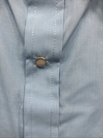 New Men’s ELY Cattleman Blue Short Sleeve Simple Pearl Snap 18 2XL F-81