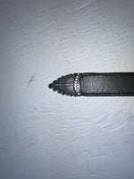 New Black Genuine Leather Double S Silver Pendent Chain 24” Belt #3208001 NN-94