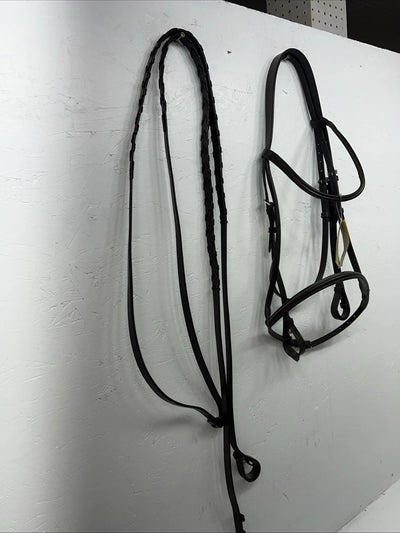 New Silver Fox Brown Draft Snaffle Bridle #20-8555-7 BB-14