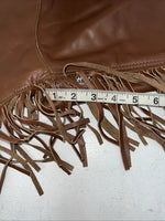NOS Brown Show Chaps With Fringe Adjustable Waist 40” L-44