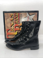 New Women’s Black Lace Up Texas Brand Cowboy Boots. 4440 8 M. 17-107