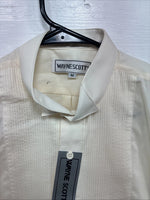 New Wayne Scott Yellow Long Sleeve Button Up English Shirt Medium X-89