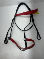 New Silver Fox Black Red Draft Bridle #20-05607-5-0 BB-9