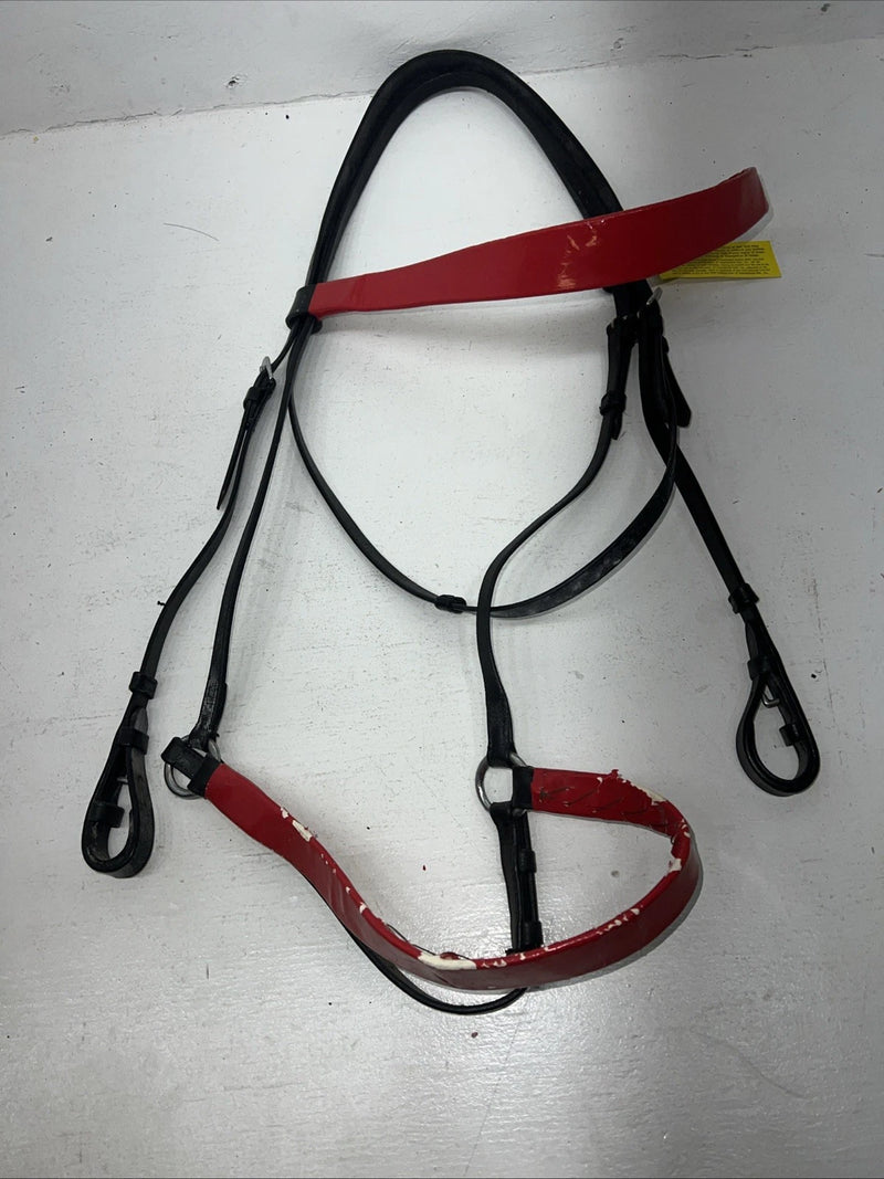 New Silver Fox Black Red Draft Bridle #20-05607-5-0 BB-9