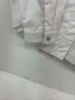 New Women’s H Bar C White Deigned Long Sleeve Pearl Snap Size 10 KK-32