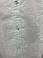 New Women’s Cumberland White Cheetah Print Long Sleeve Pearl Snap Medium LL-65