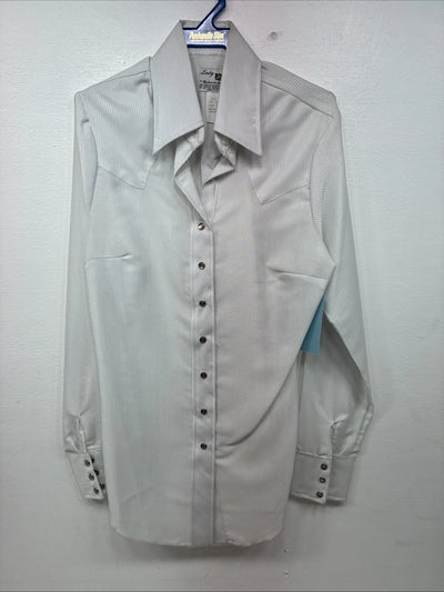 New Women’s Panhandle Slim Gray Long Sleeve Pearl Snap Size 30 KK-14