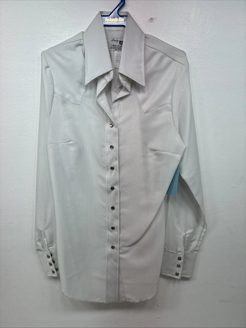 New Women’s Panhandle Slim Gray Long Sleeve Pearl Snap Size 30 KK-14