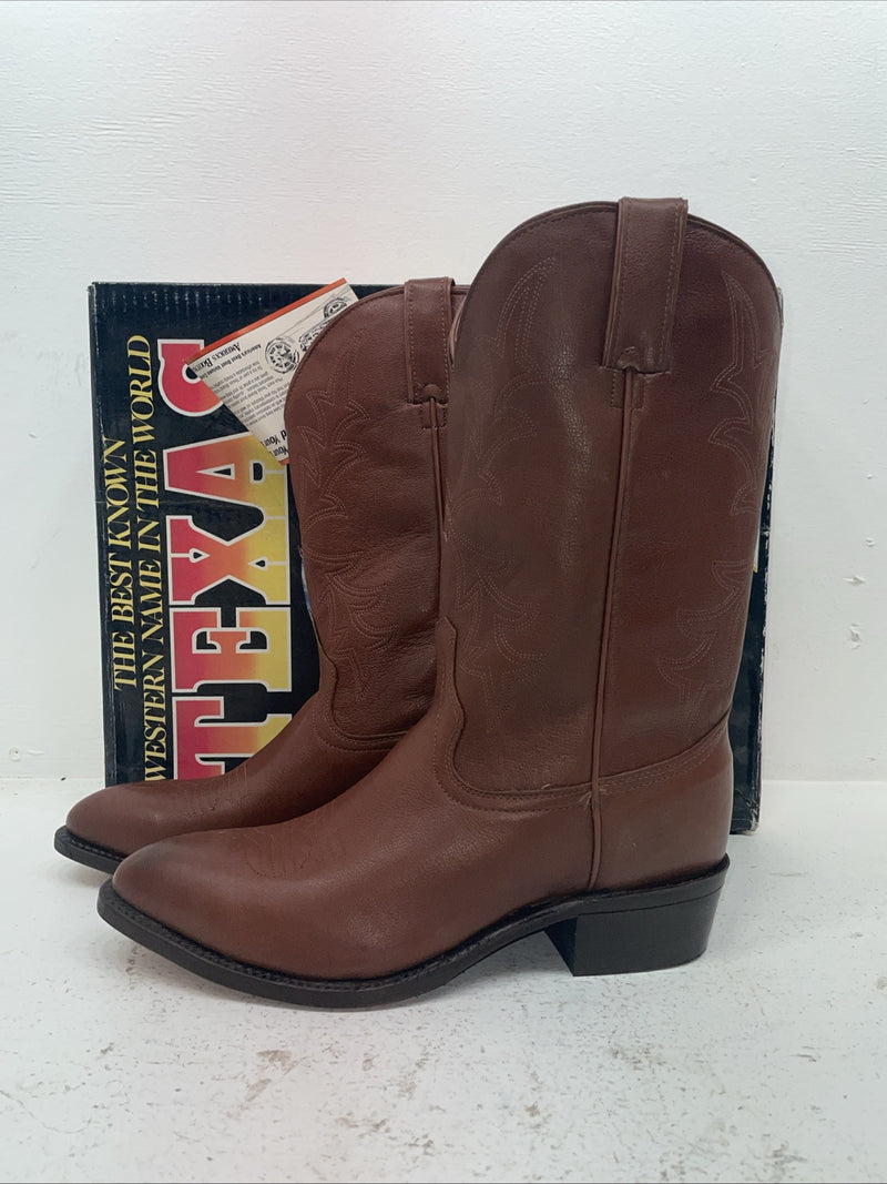 New Men’s Brown Texas Brand Cowboy Boots. 7864 11 D. 8-98