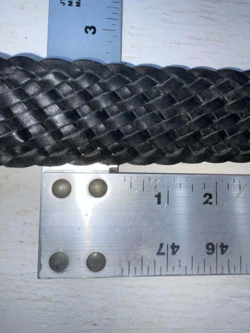 New Black Genuine Leather Braided 38” Belt #8840/01 Z-108