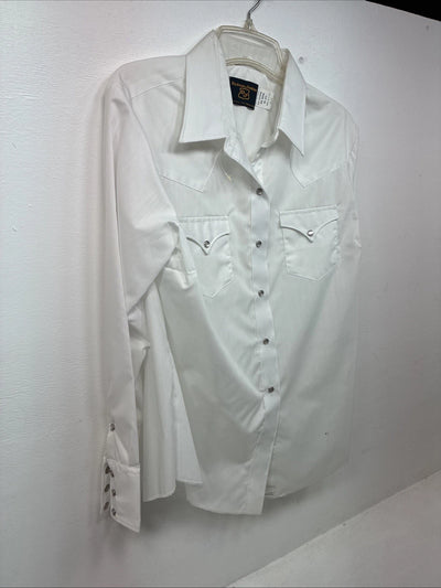 New Women’s Dickson Jenkins White Long Sleeve Pearl Snap Size 18 GG-16