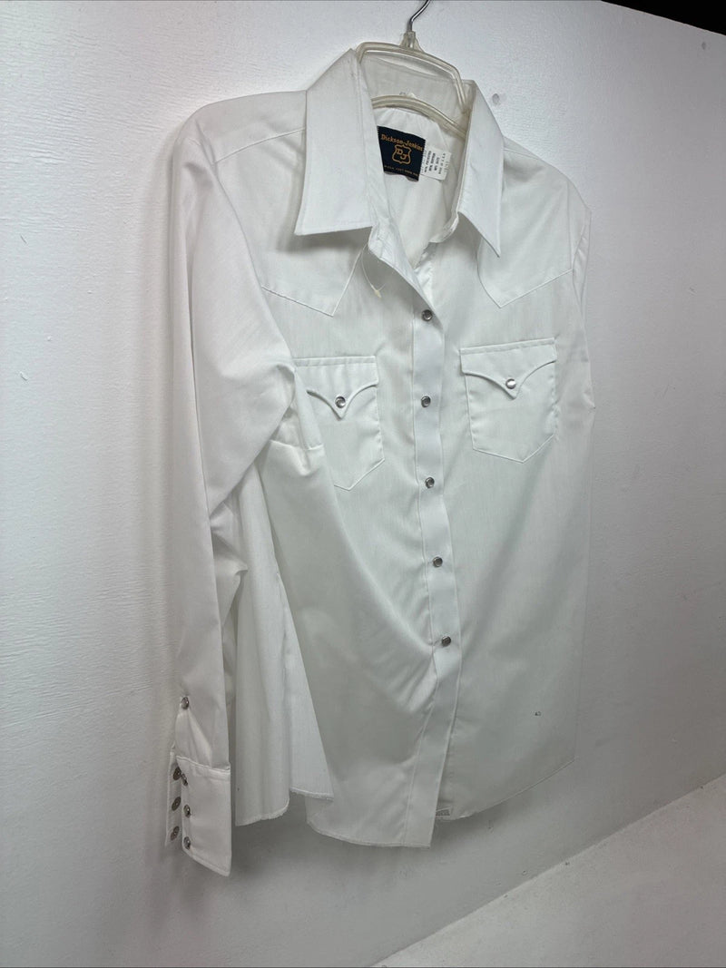 New Women’s Dickson Jenkins White Long Sleeve Pearl Snap Size 18 GG-16