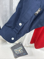 New Men’s Brooks & Dunn Red Blue White Long Sleeve Button Up 2XL H-70