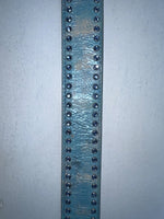 New Blue Genuine Leather 3D Belt Co. Blue Bling 30” Belt #677 Z-58